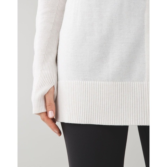 Lululemon Peace Of Mind Cardigan in Heathered White, Sz 4 Hooded, MSRP $138 - Picture 2 of 9